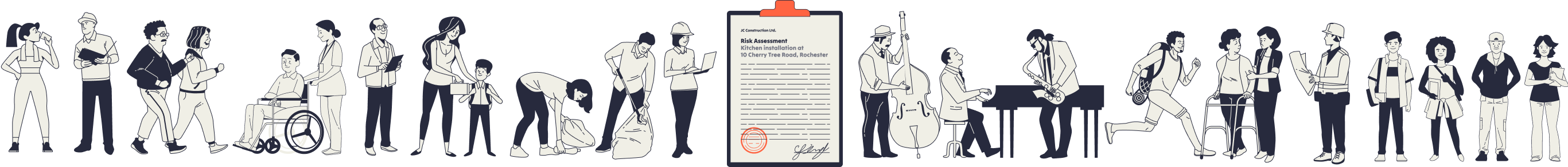 Risk assessment professionals illustration